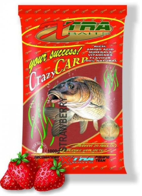 Slika XTRA BAIT CRAZY CARP JAGODA  1kg