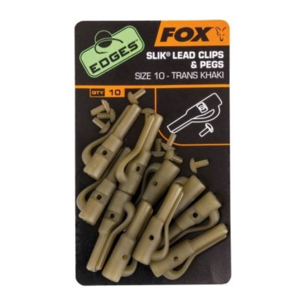Fox Edges Size 10 Slik Lead Clip + Pegs
