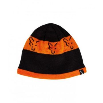 Fox Beanie Black Orange