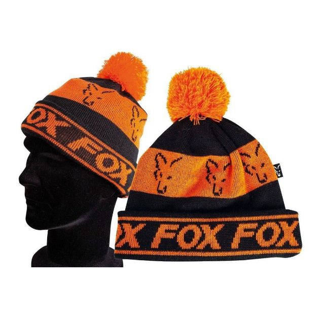 Fox Black Orange Lined Bobble