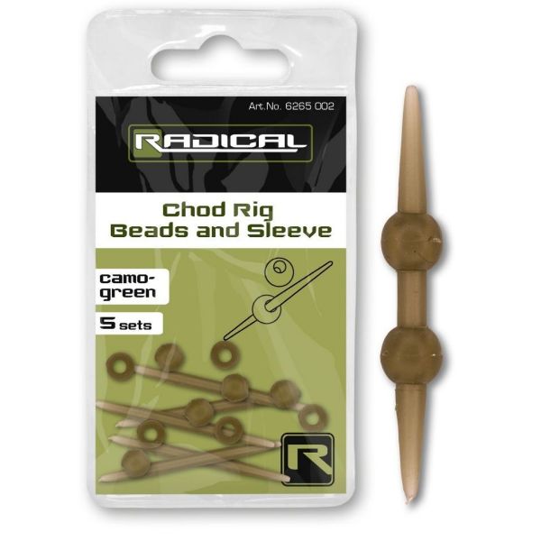 Radical Chod Rig Beads and Sleeve Camo Green