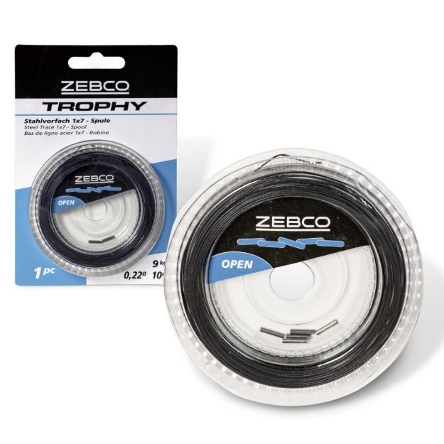 Zebco Trophy Steel Trace Spool 10m