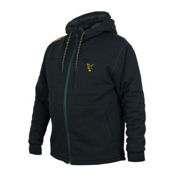 Fox Collection Sherpa Hoodie Black Orange