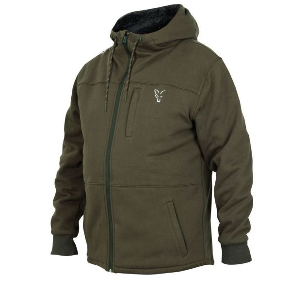 Fox Collection Sherpa Hoodie Green Silver