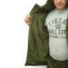 Fox Collection Sherpa Hoodie Green Silver