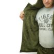 Fox Collection Sherpa Hoodie Green Silver