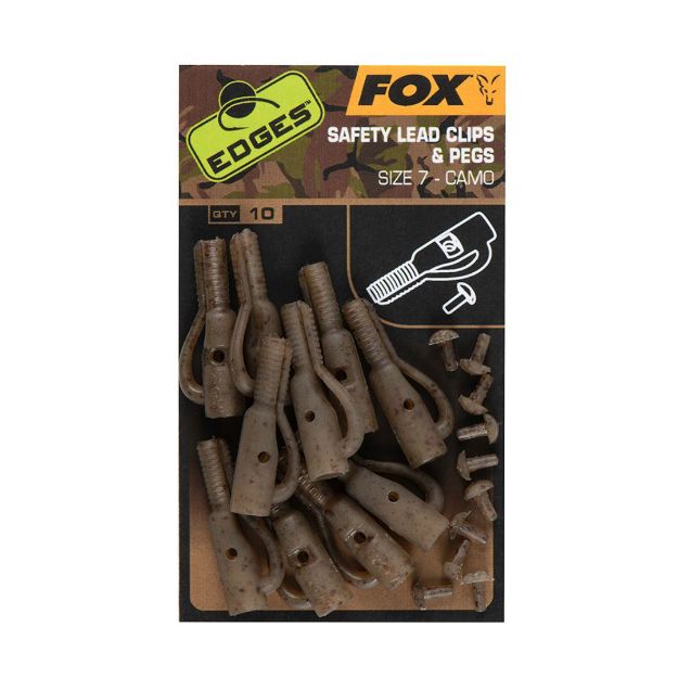 Fox Edges Camo Safety Lead Clip & Pegs