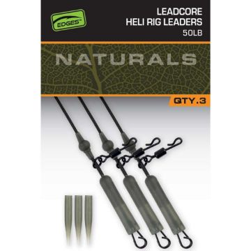 Fox Edges Naturals Leadcore Heli Rig Leaders