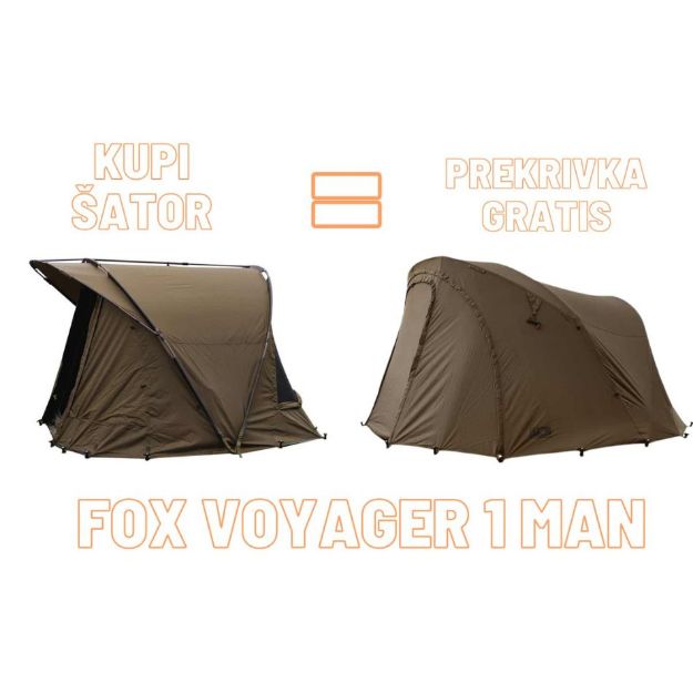 Fox Voyager 1 Person Bivvy Šator prekrivka gratis akcija