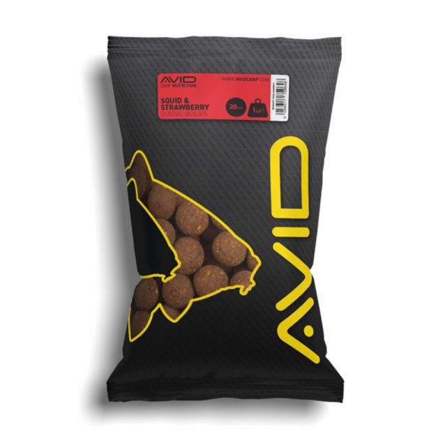 Avid Squid Strawberry Boile 20mm 1kg za ribolov šarana i amura 