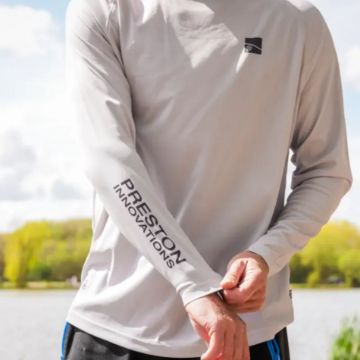 PRESTON Performance Sun Shirt UPF-40 Grey majice za ribolov dugi rukav zaštita od sunca